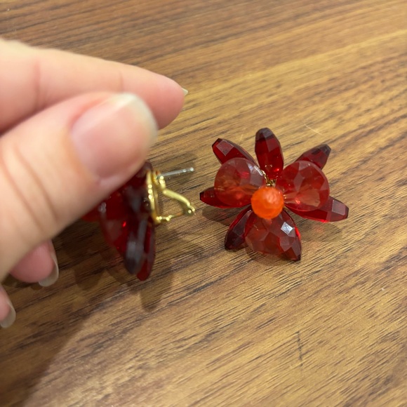 Jewelled Flower Earrings - Picture 2 of 2